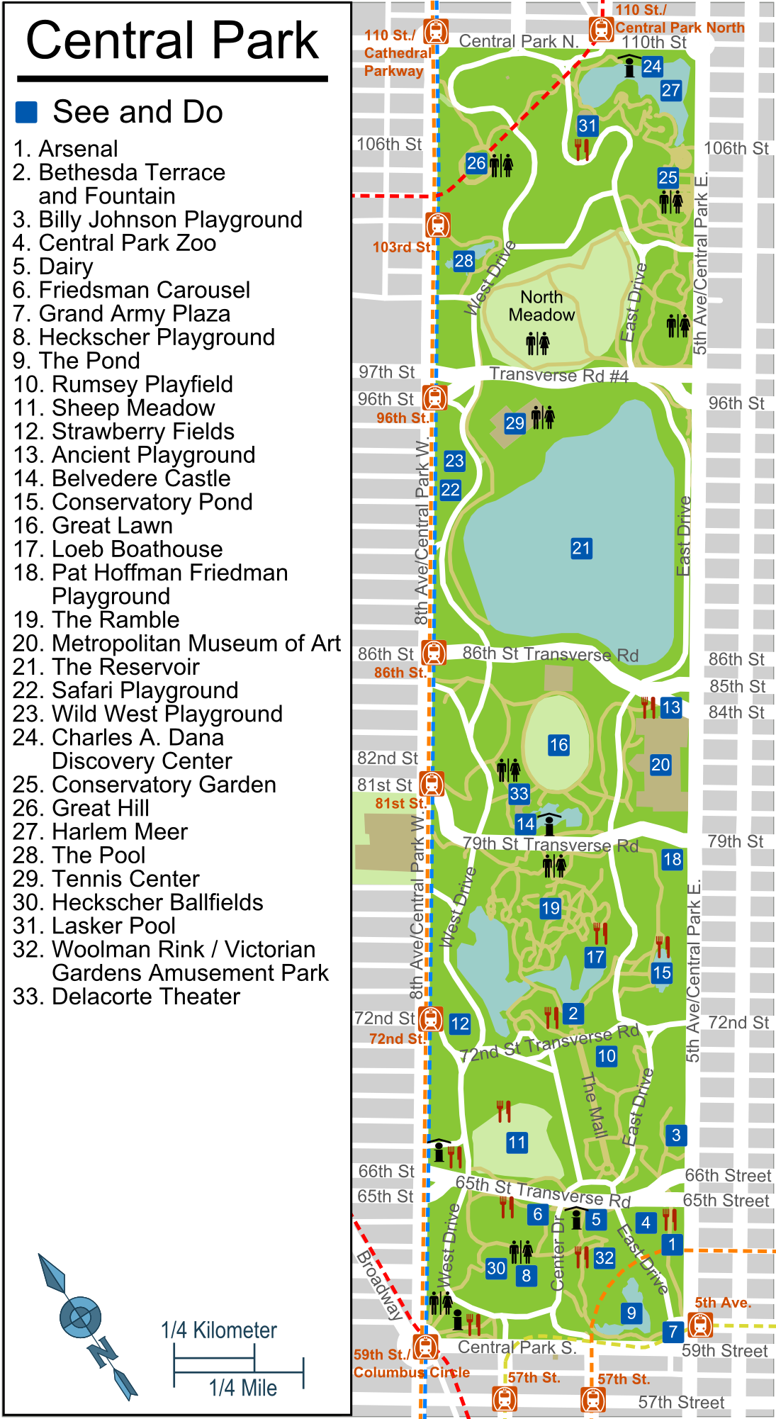 Map Of Central Park Printable